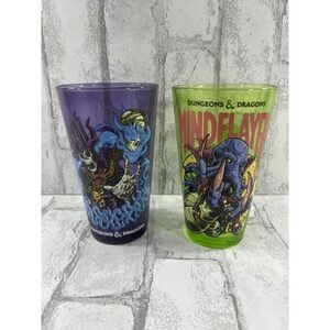 Dungeons & Dragons Set of (2) Pint Glass Wizards Of The Coast 2021 Mindflayer